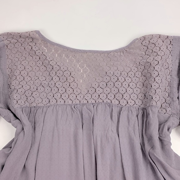 Free People Pullover Top shirt purple lavender Size Small oversized Lace Tassel - Picture 4 of 16